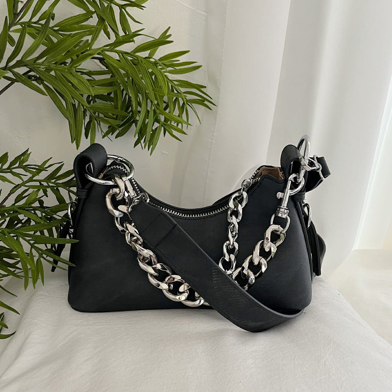 Women's Fashionable Denim Simple Moon Chain Underarm Crossbody Bags