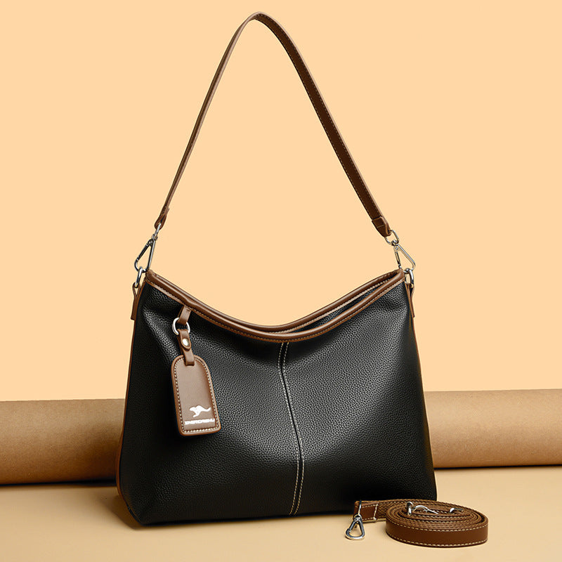 Women's Pattern Fashionable Sewing Line Genuine Kangaroo Crossbody Bags