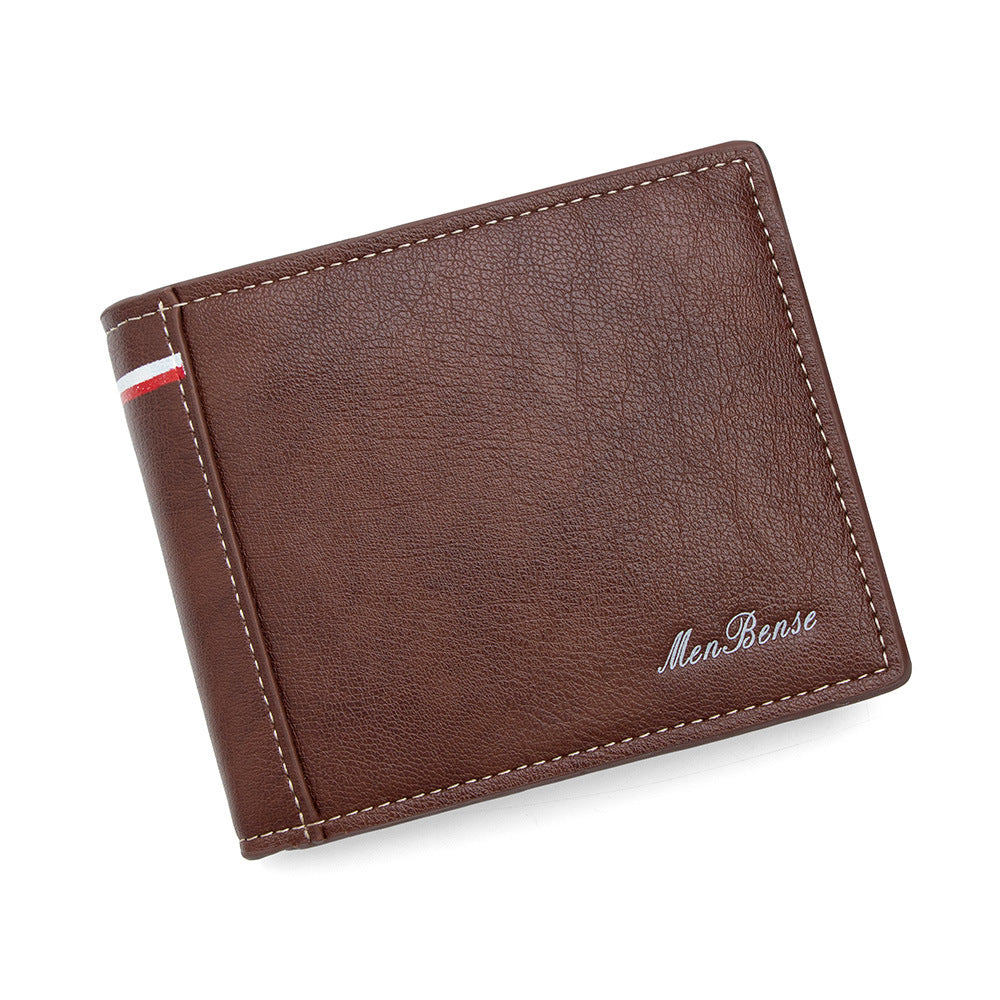 Men's Hinge Short Large Capacity Three Fold Multiple Men's Wallet