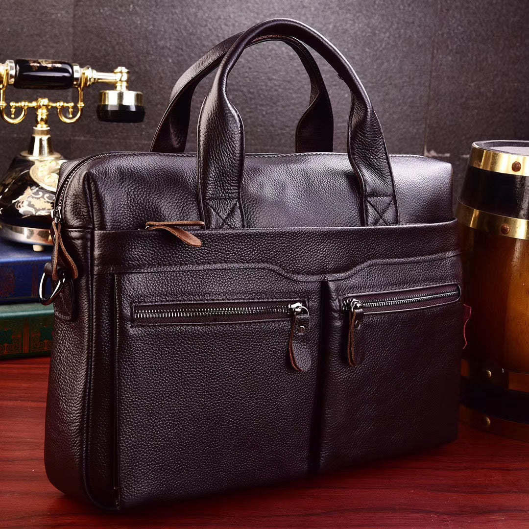 Men's Top Layer Cowhide Large Capacity Fashion Men's Briefcases
