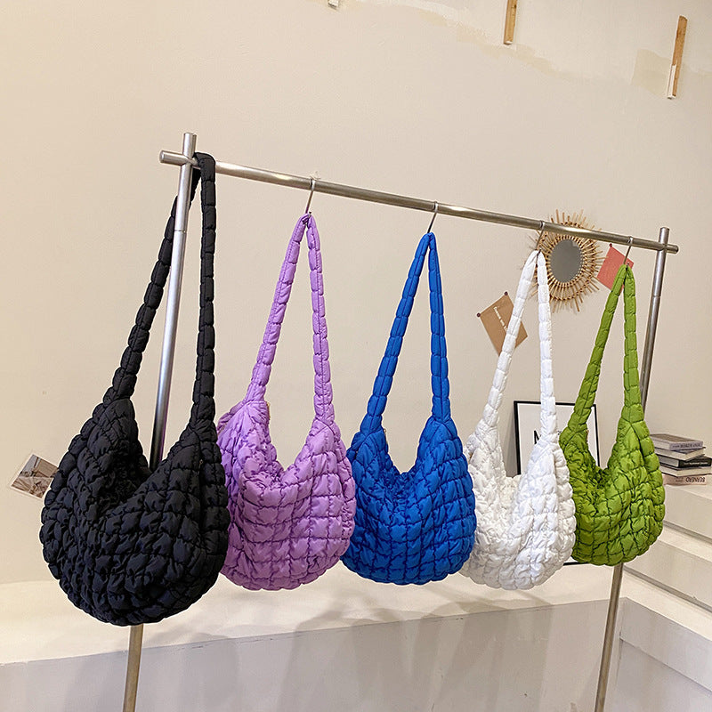 Pleated Large Korean Fashion Capacity Bubble Shoulder Bags