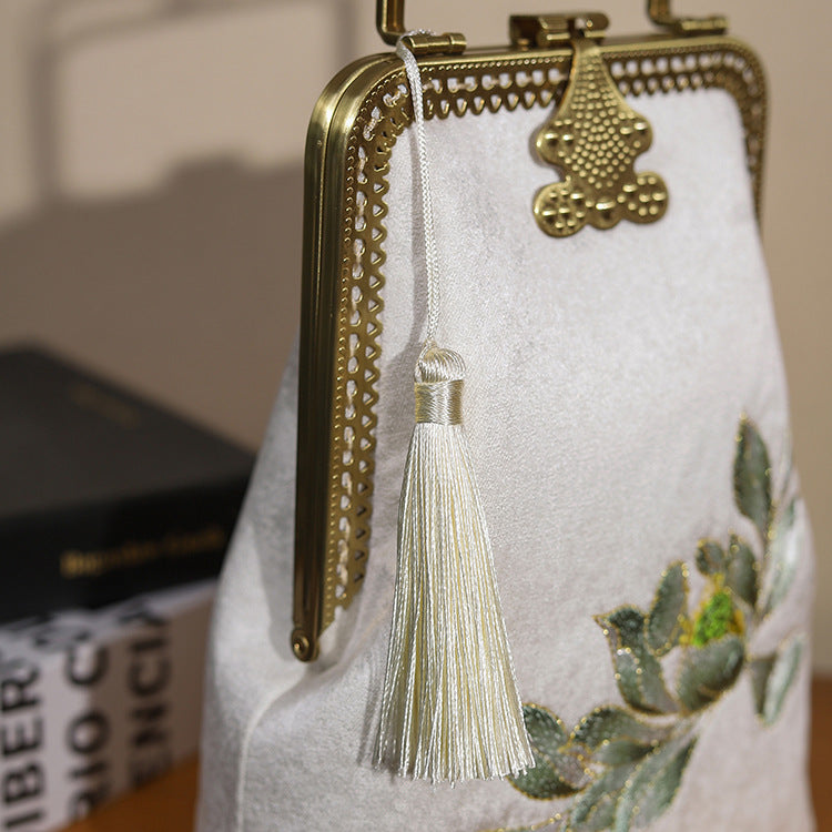 Cheongsam Embroidery Gold Mouth Hand Vintage Handbags