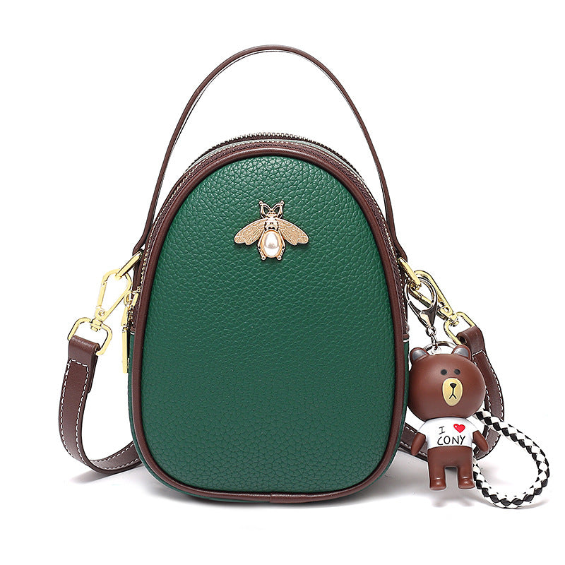 Women's Fashion Cherry Round Simple Contrast Color Shoulder Bags