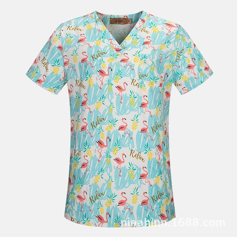 Women's & Men's & Cartoon Printed T-shirt For Surgical Gown Uniform
