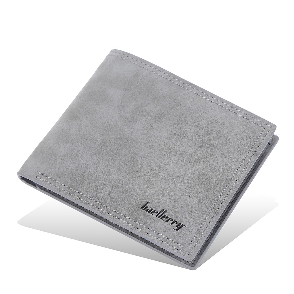 Men's Short Horizontal Multiple Slots Frosted Thin Card Holder