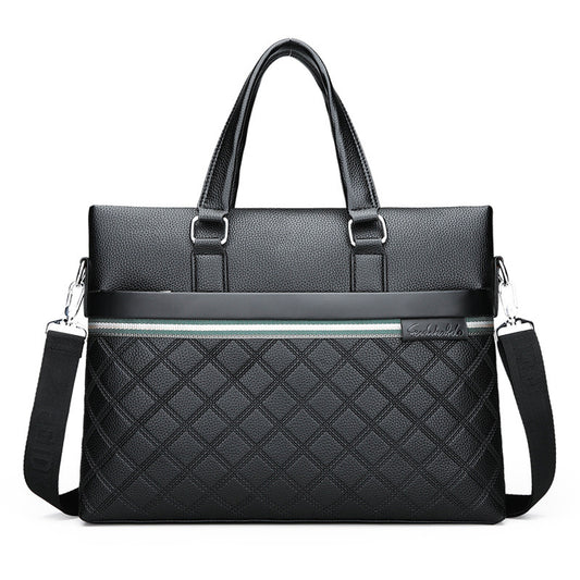Men's Diamond Fashion Horizontal Hand Business Computer Men's Handbags