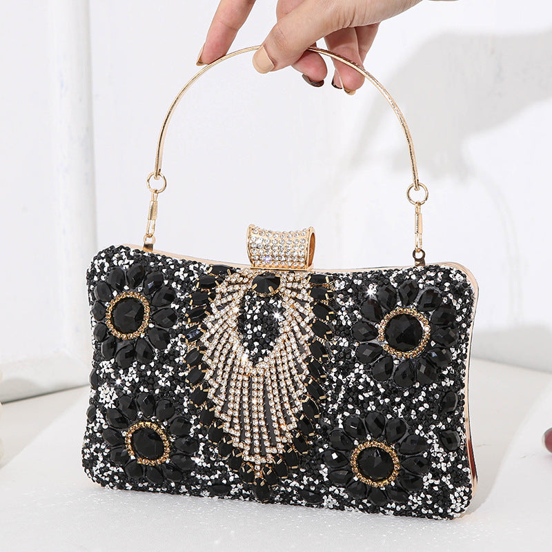 Versatile Women's Diamond Banquet Dress Portable Evening Bags