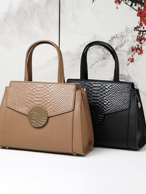 Women's Genuine Leather Summer Large Capacity Mom Shoulder Bags