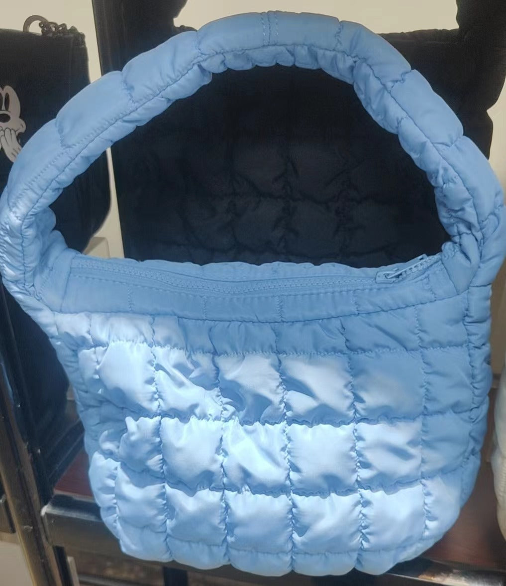 Women's Pleated Cloud Niche Plaid Bubble Down Shoulder Bags