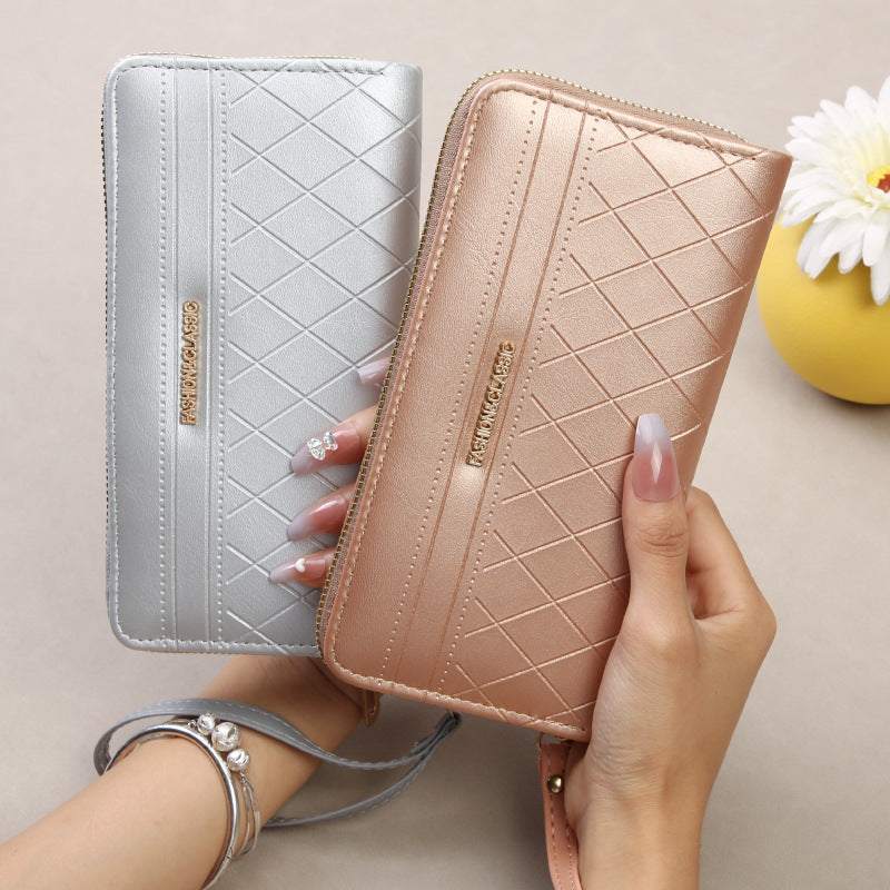 Women's Style Long Large Capacity Plaid Clutch Korean Ladies Wallet