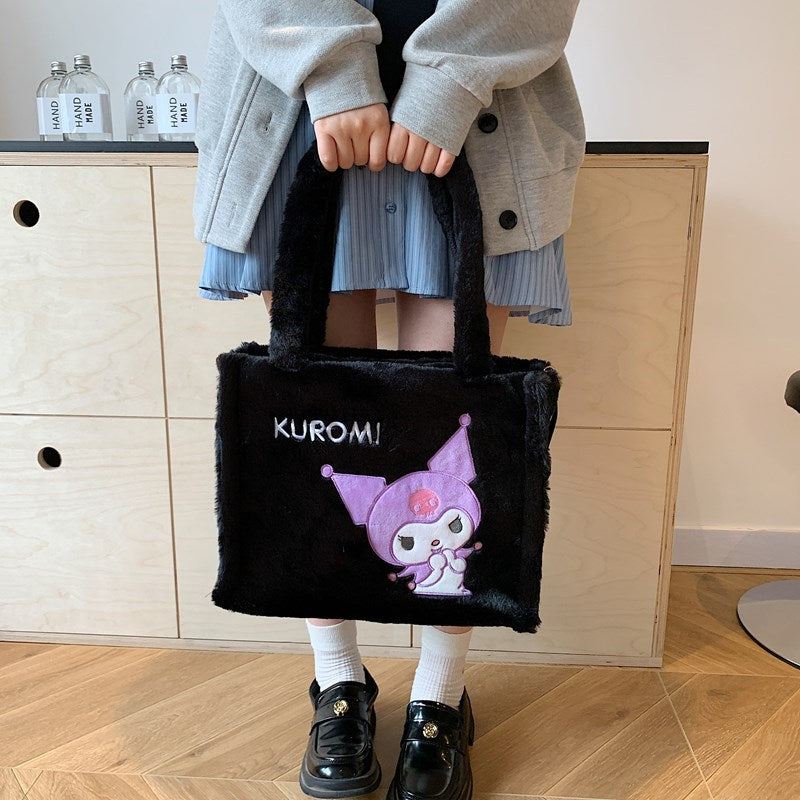 Women's Rabbit Plush For Make-up Cute Automobiles Curtain Cloth Birthday Shoulder Bags