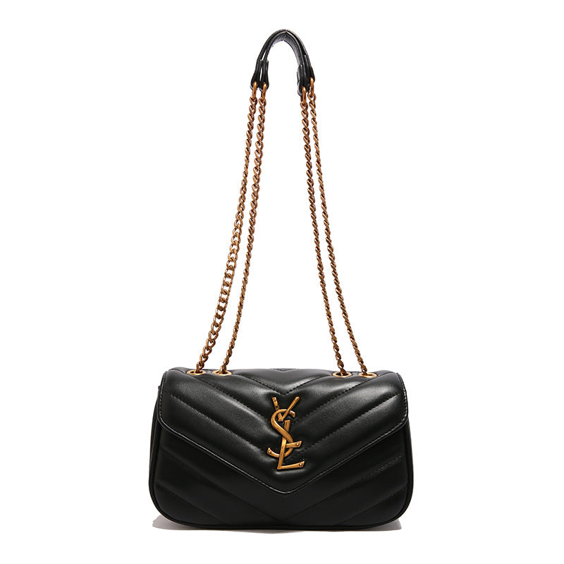 Women's Advanced Texture Chain Embroidered Diamond Pattern Crossbody Bags