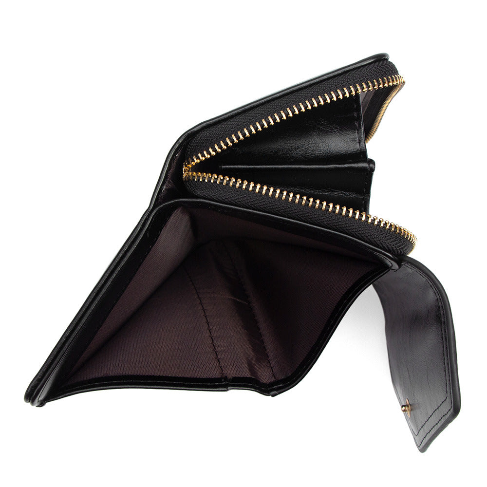Women's Short Fashion Simple Horizontal Zipper Clutch Ladies Wallet
