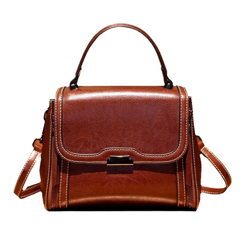 Women's Genuine Leather Fashion Advanced Texture Small Square Bags