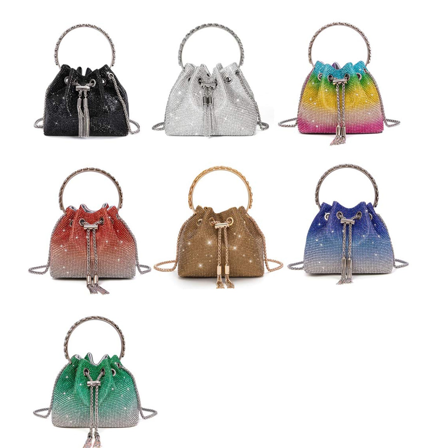 New Shiny Crystal Portable Trendy Dinner Bags