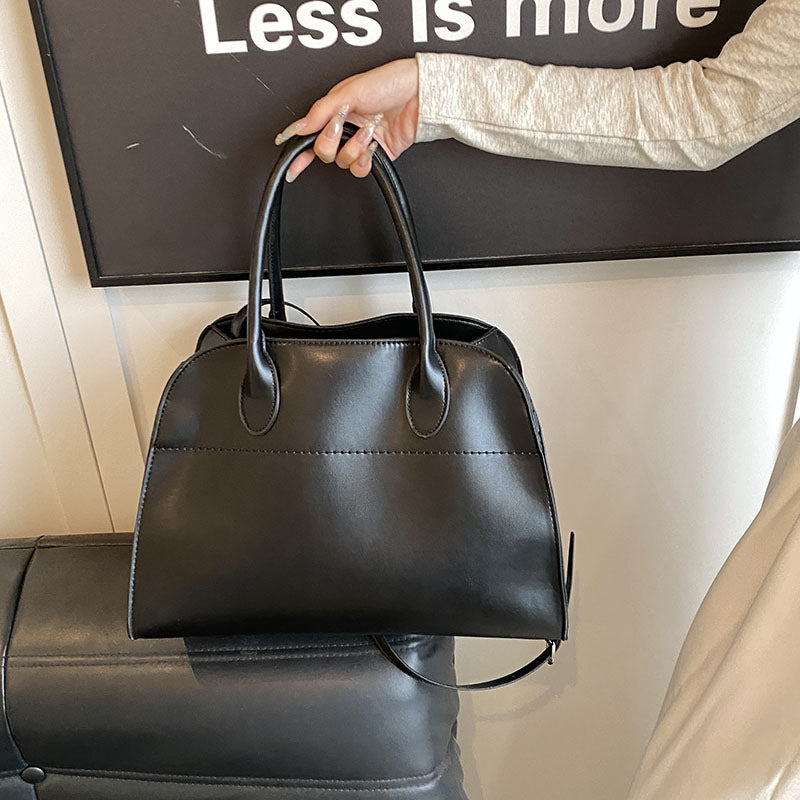 Retro Solid Color Large Capacity Portable Handbags