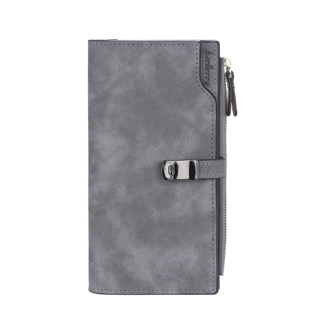 Women's Long Korean Style Multiple Slots Zipper Buckle