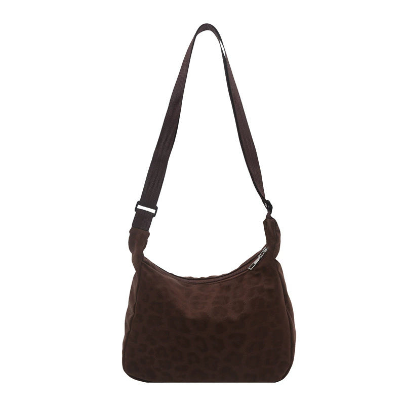 Women's Capacity Deerskin Veet Texture Autumn Leopard Women's Shoulder Bag