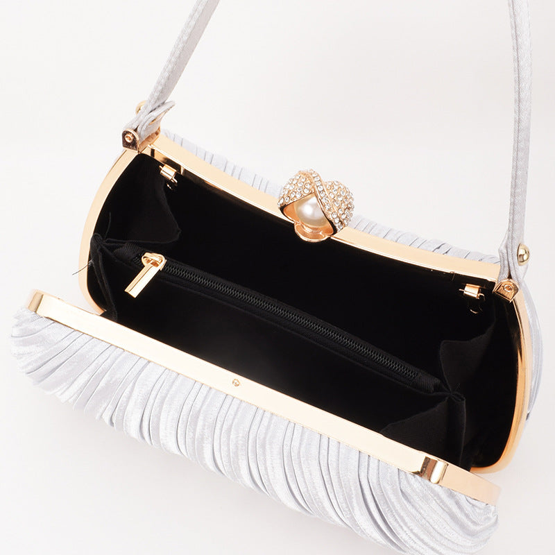 Women's Dinner Pleated Solid Color Simple Fashion Evening Bags