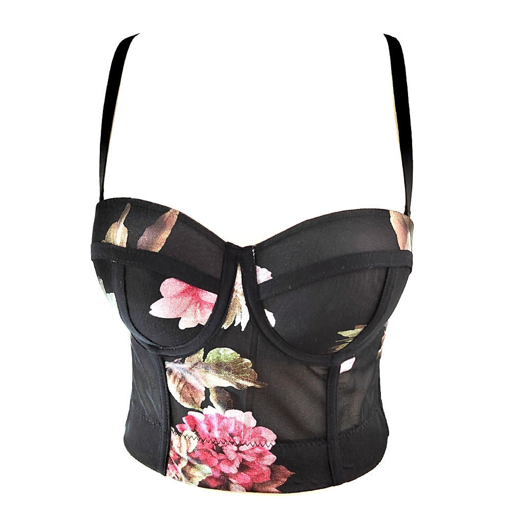 Women's Three-dimensional With Chest Pad Fishbone Body Shaping Slim Tops