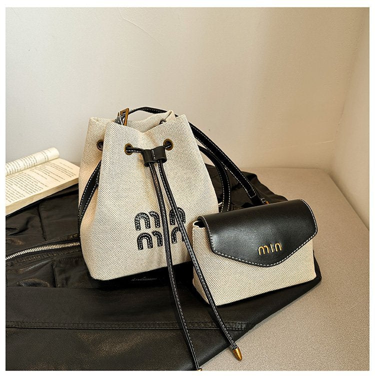 Women's Drawstring Canvas Fashion Super Popular Bucket Bags