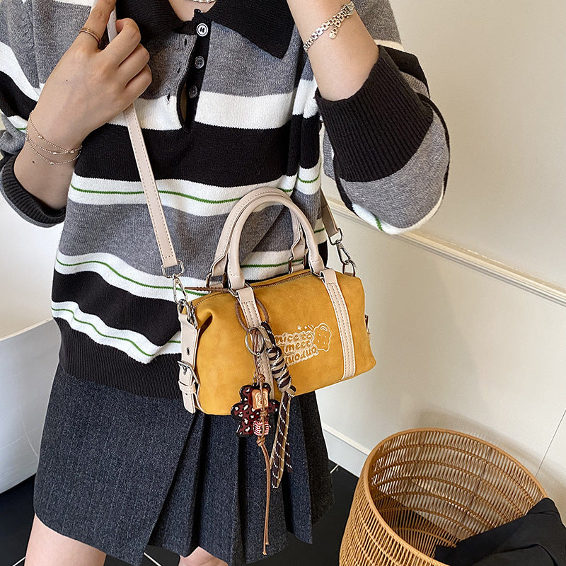Women's Niche Fashionable Retro Portable Boston Shoulder Bags