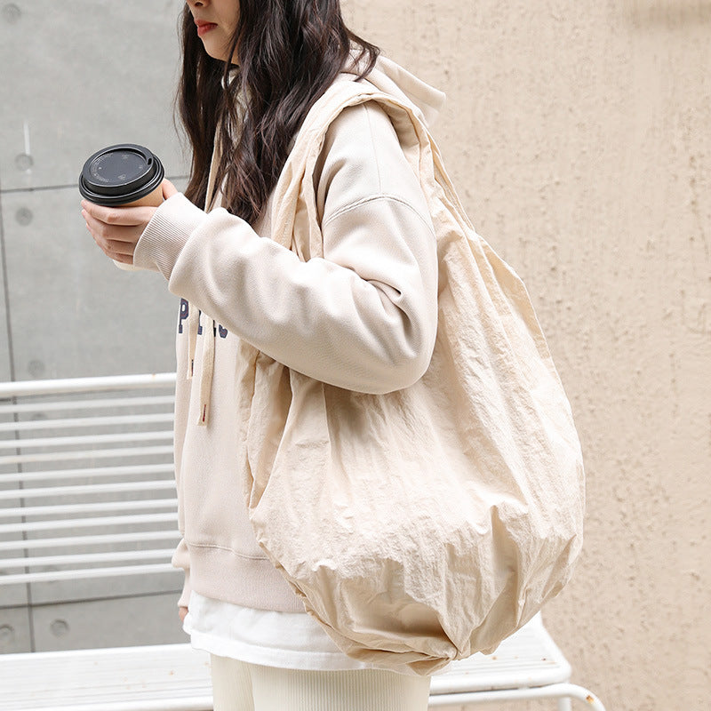 Women's Korean Style Pleated Cloud Retro Canvas Fashion Bags