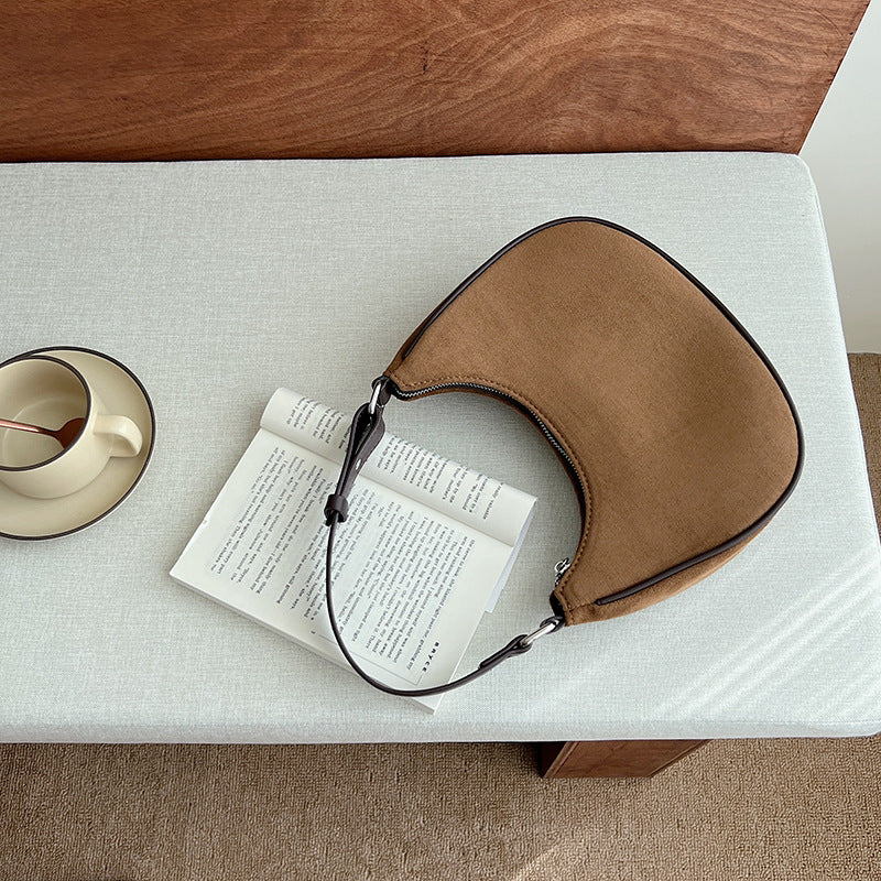 Women's Faux Suede Portable Selenodont Minority Vintage Handbags