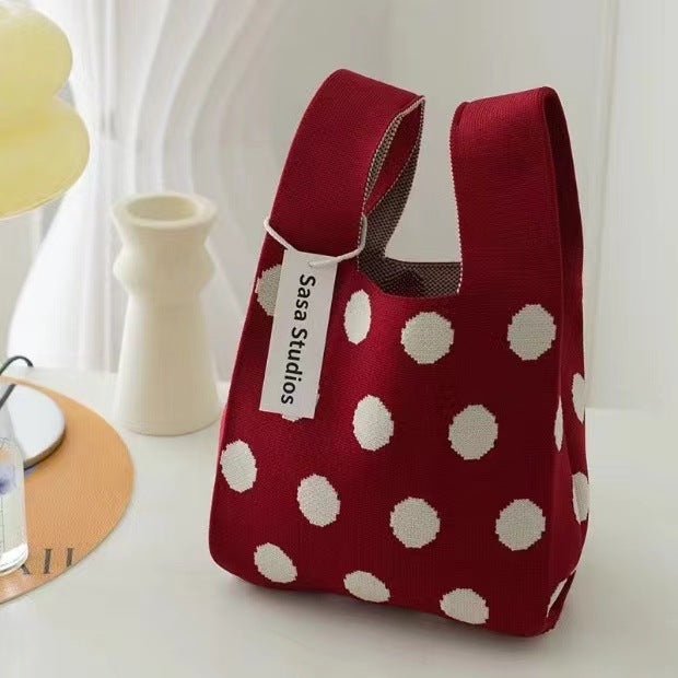 Pretty Knitted Sweet Potato Wrist Woven Women's Handbag