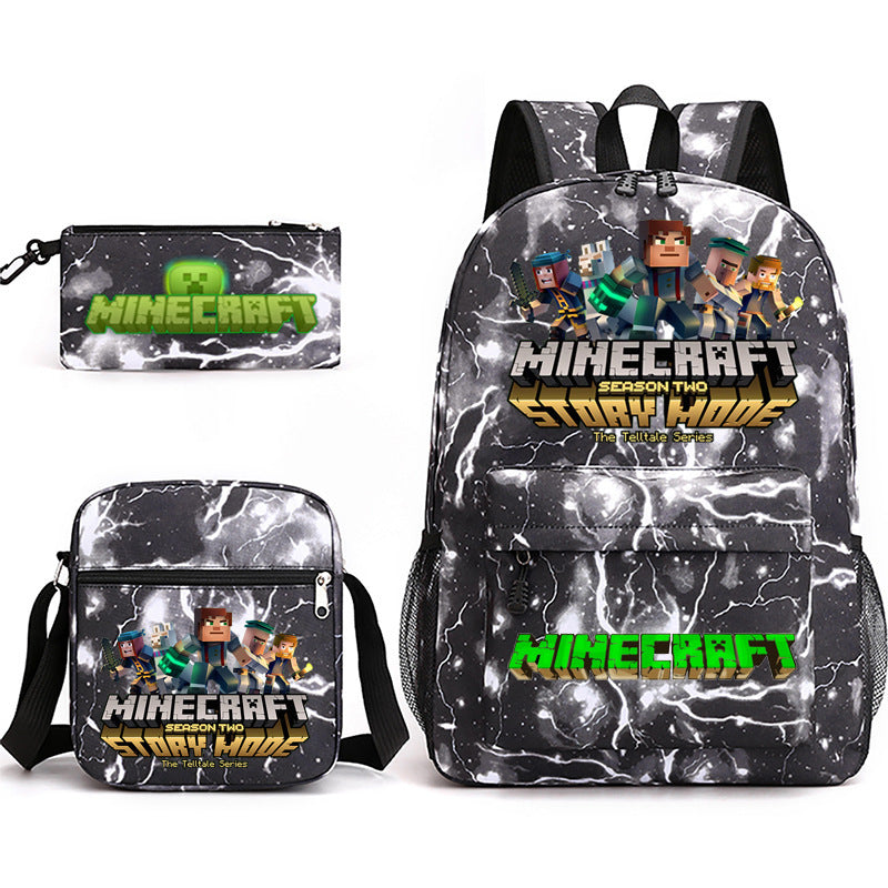 Hot Game My World Creeper Pencil Backpacks