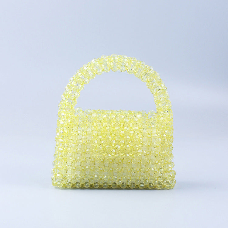 Trend Handmade Beaded Weave Acrylic Multicolor Handbags