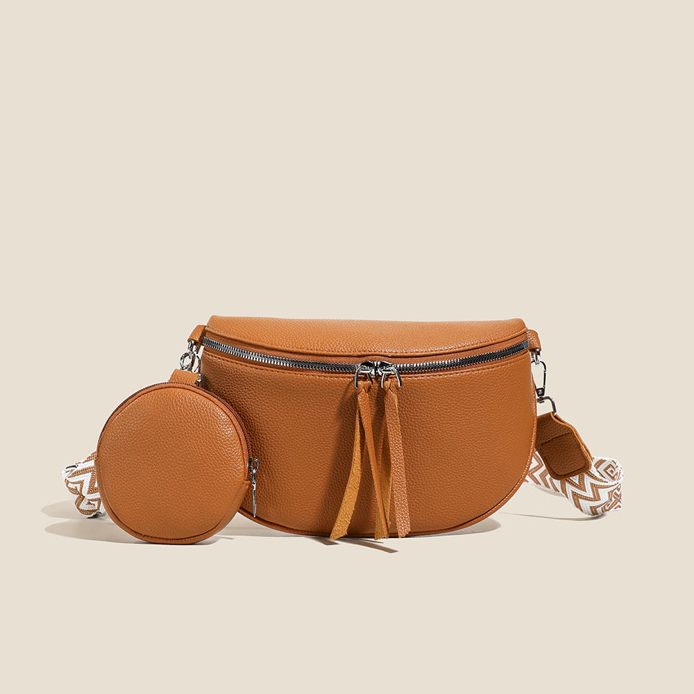 Women's Retro Soft Leather Fashion Strap Wide Straps Purses