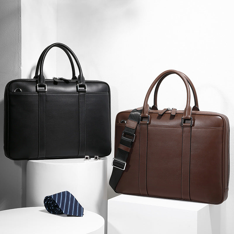 Men's Business Genuine Leather Hand-held Simple Men's Handbags