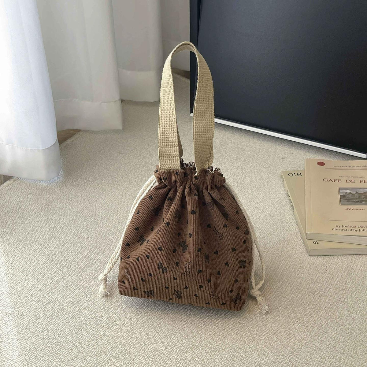 Corduroy Lovely Korean Style Portable Fashion Commuter Women's Shoulder Bag
