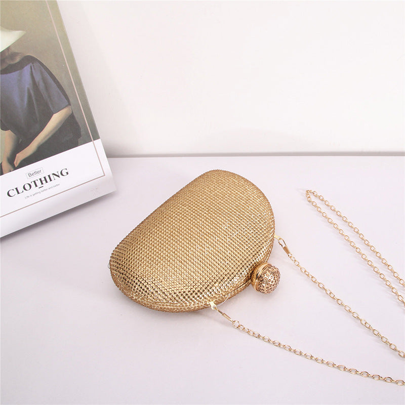 Light Luxury Double-sided Rhinestone Semicircle Clutch Party Wedding Banquet Evening Bags