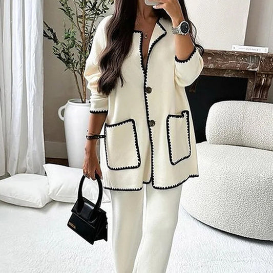 Women's Fashion Casual Loose Solid Color Two-piece Suits