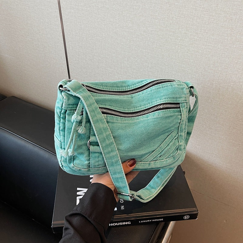 Women's Fashion Denim Urban Simple College Style Women's Messenger Bag