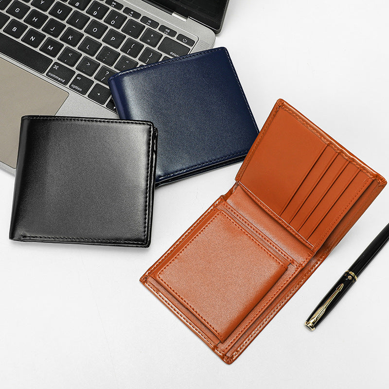 Men's Genuine Leather Two Fold Pocket Business Men's Wallets