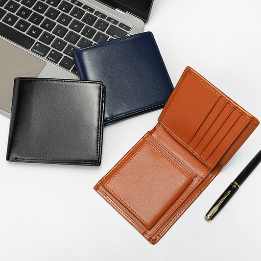 Men's Genuine Leather Two Fold Pocket Business Men's Wallets