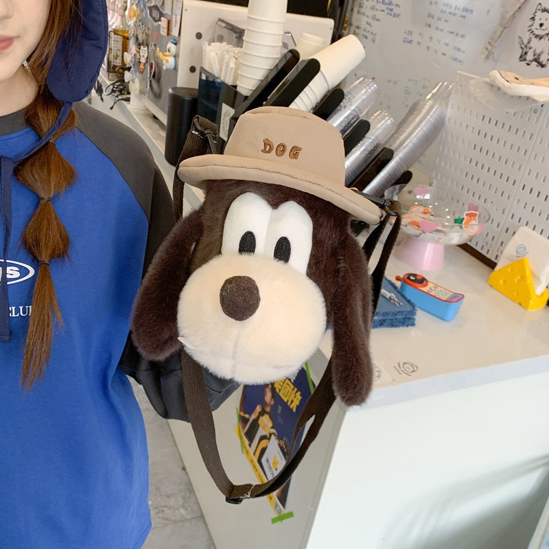 Big Ears Plush Portable Soft Adorable Hat Dog Women's Shoulder Bag