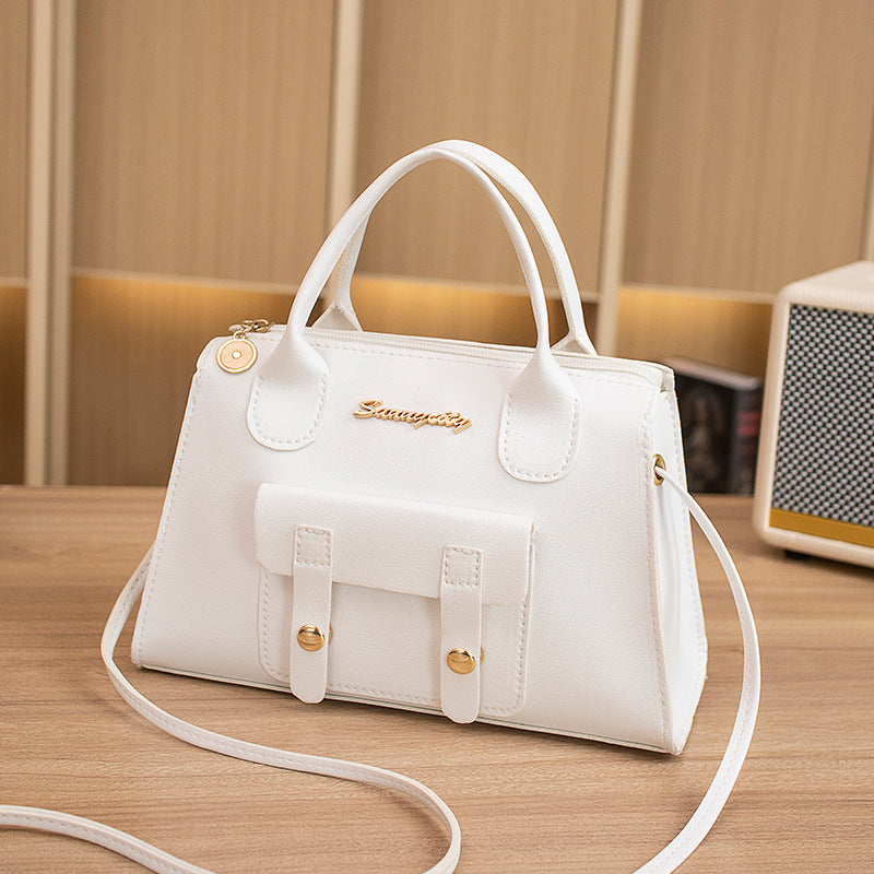 Women's Korean Style Fashionable Simple Solid Color Shoulder Bags