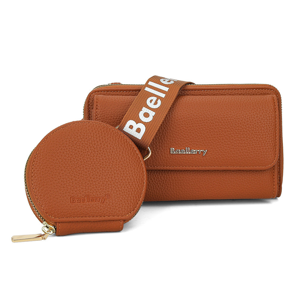Women's Fashion Litchi Pattern Letter One Combination Bags