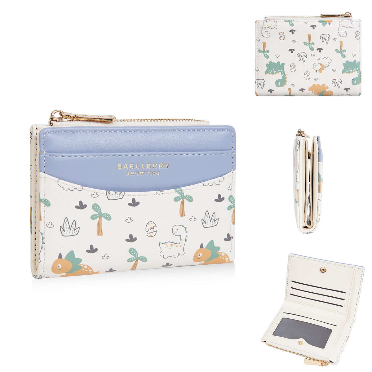 Women's Fashion Dinosaur Printed Niche Zipper High Sense Card Holder