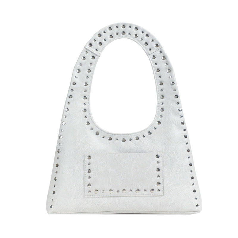 Fashion Motorcycle Oil Wax Leather Simple Waste Armpit Bags