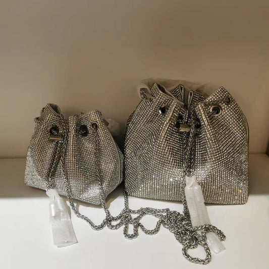 Women's Live Selection Fashion Rhinestone Over Diamond Shoulder Bags