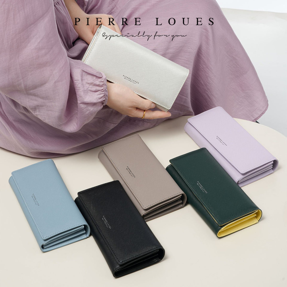Women's Simple Large Capacity Clutch Cross Pattern Ladies Wallet