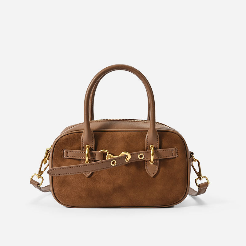 Women's Bowling Genuine Leather Vintage Portable Boston Fashion Women's Messenger Bag