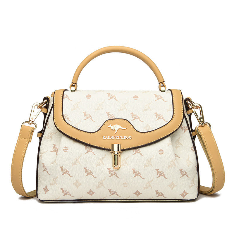 Classy Women's Fashion Color Contrast Printed Shoulder Bags