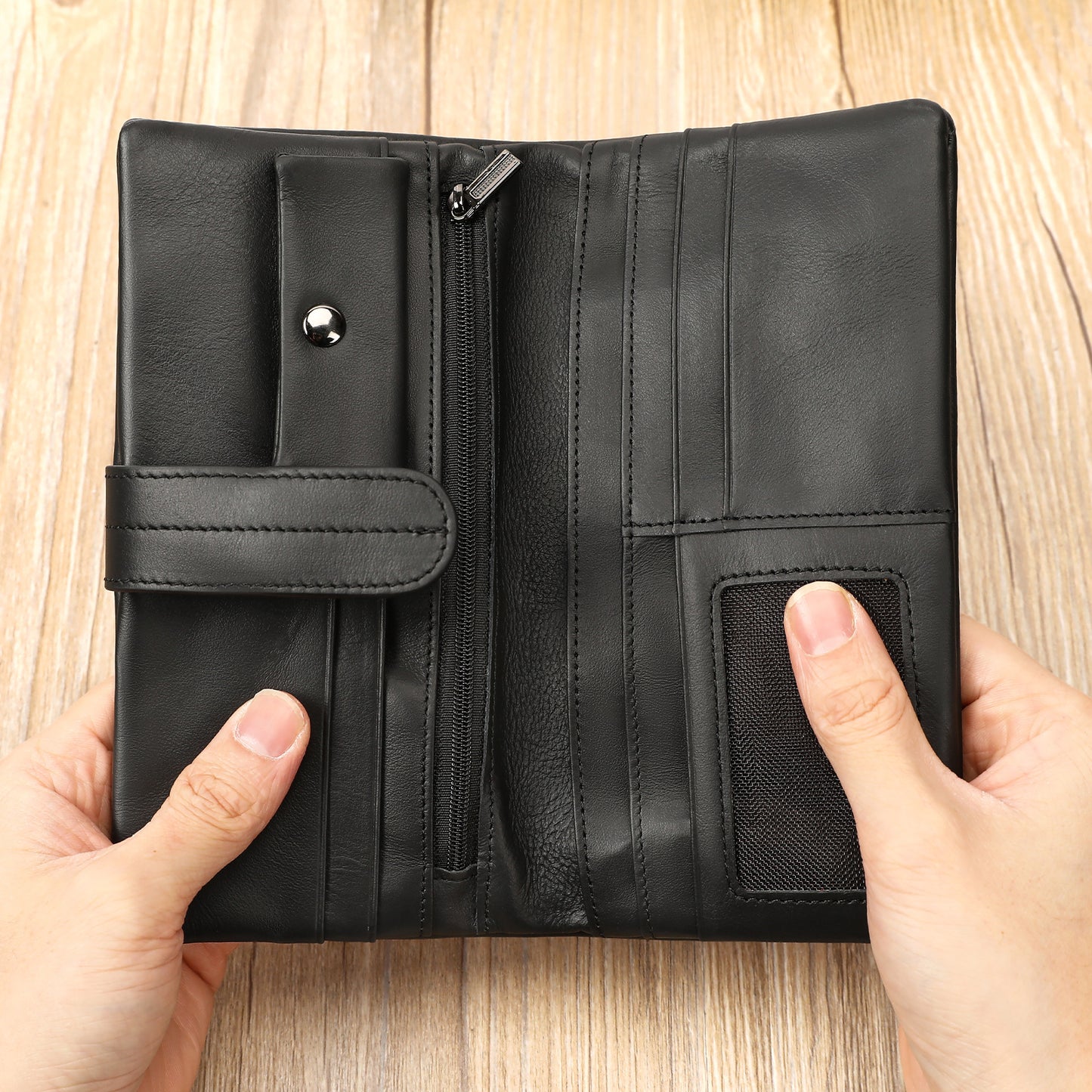 Men's Leather Long 2 Fold First Layer Men's Wallets