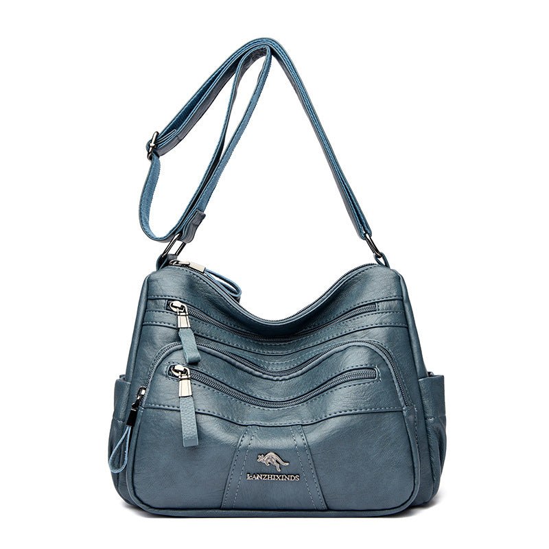 Women's Kangaroo Mom Style Soft Leather Large Capacity Crossbody Bags